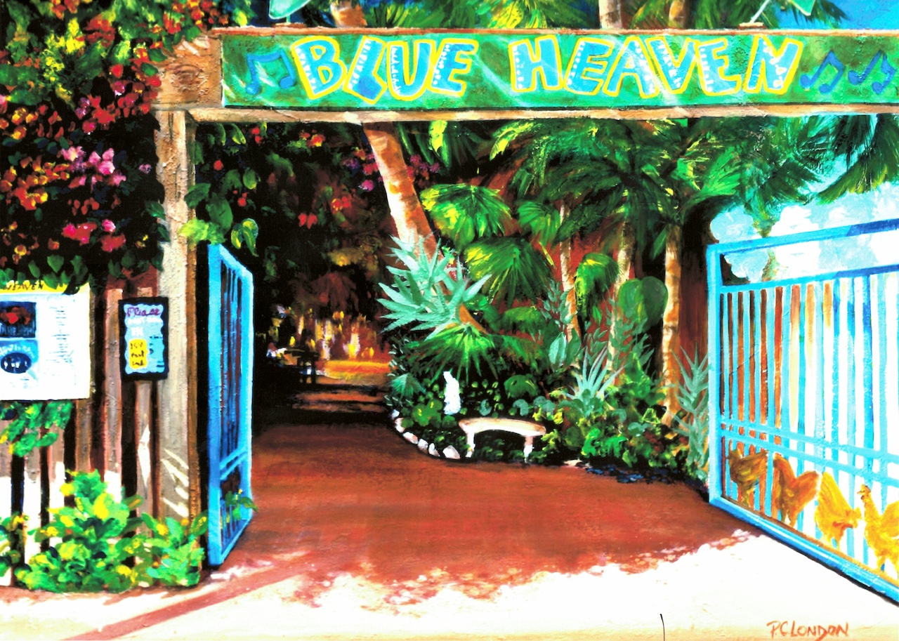 Blue Heaven sign and entrance